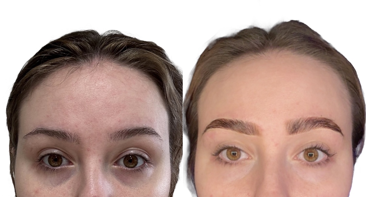 Brows & lashes before-and-after comparison from Solis